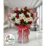 Kırmızı Gül & Beyaz Papatya Mix Buket Kırmızı Gül & Beyaz Papatya Mix Buket
